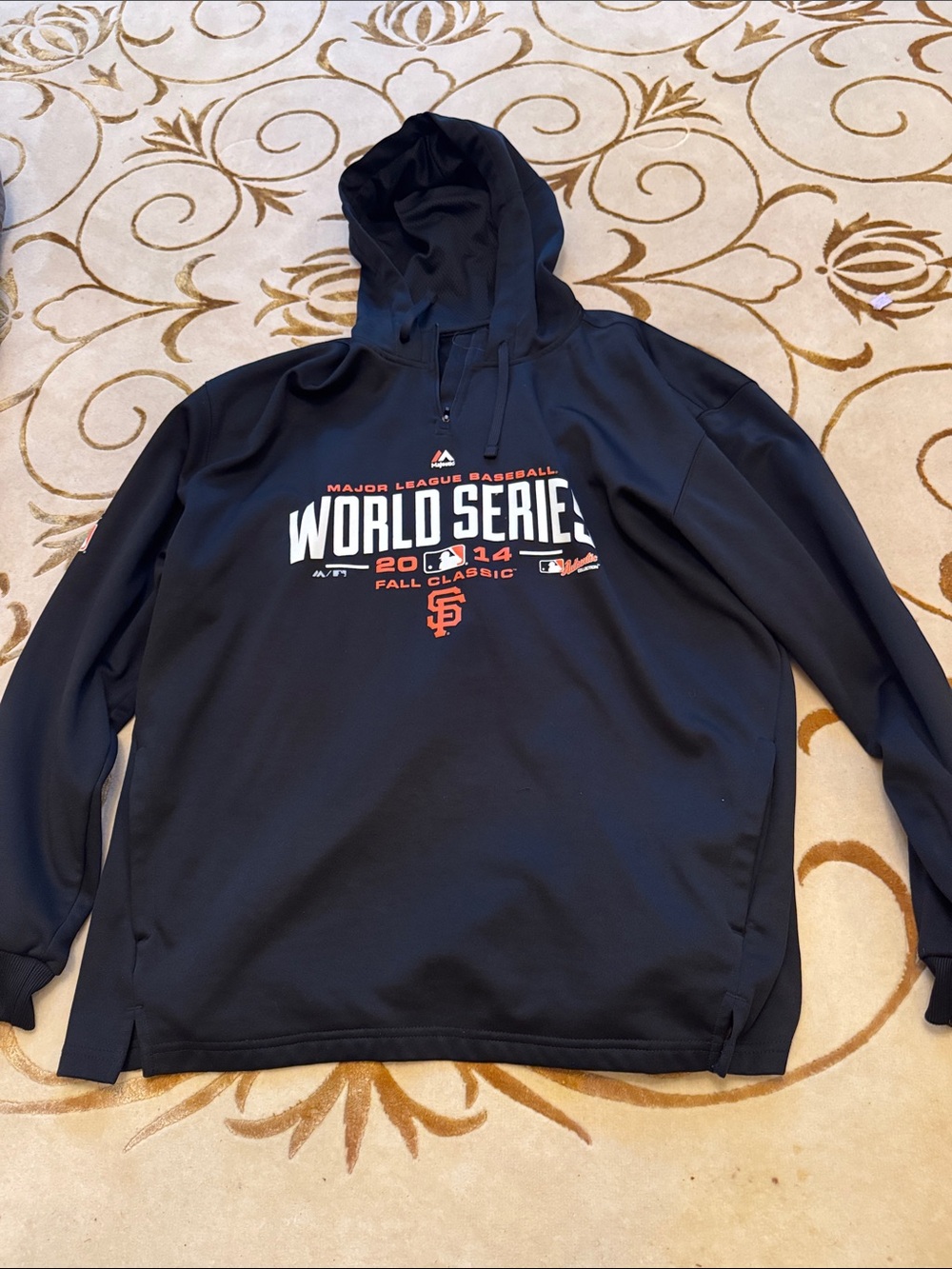 Majestic Black San Francisco Giants World Series 2014 Quarter-Zip Hoodie